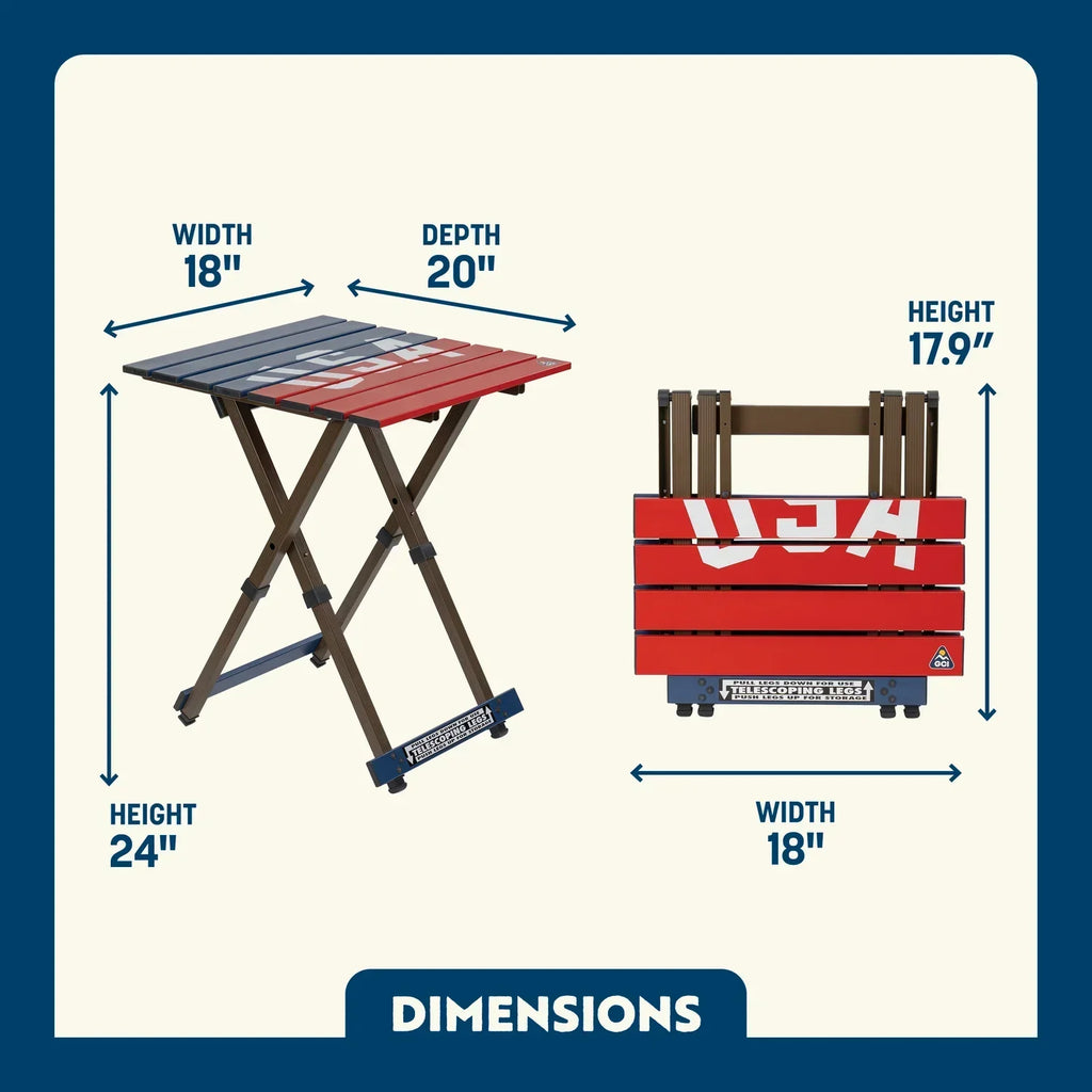 Compact Camp Table 20™ - USA Anniversary Deluxe | LRJ2